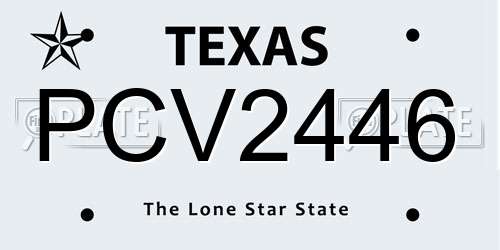 PCV2446 Texas License Plate