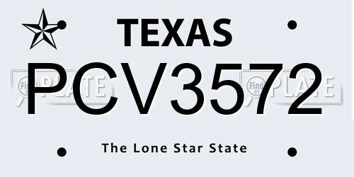 PCV3572 Texas License Plate