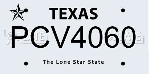 PCV4060 Texas License Plate