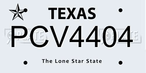 PCV4404 Texas License Plate