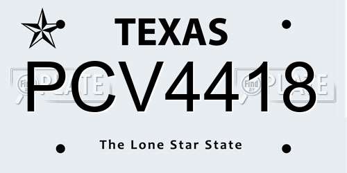 PCV4418 Texas License Plate