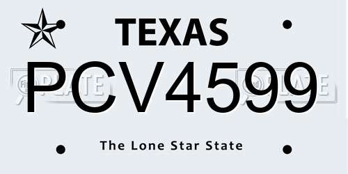 PCV4599 Texas License Plate
