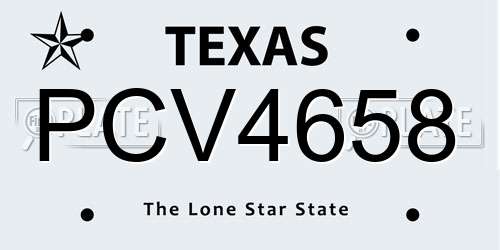 PCV4658 Texas License Plate