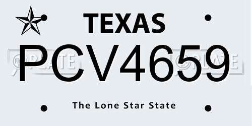 PCV4659 Texas License Plate