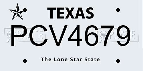 PCV4679 Texas License Plate