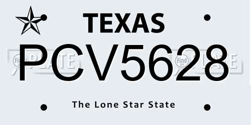 PCV5628 Texas License Plate