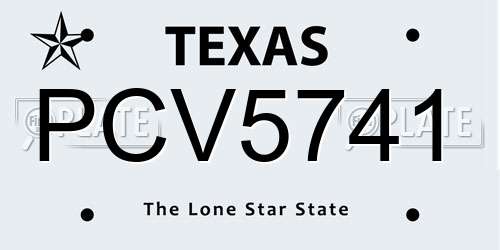 PCV5741 Texas License Plate