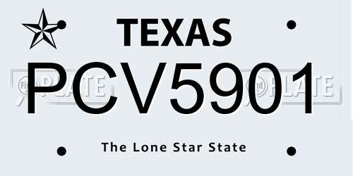 PCV5901 Texas License Plate