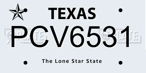 PCV6531 Texas License Plate