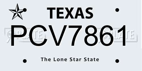 PCV7861 Texas License Plate