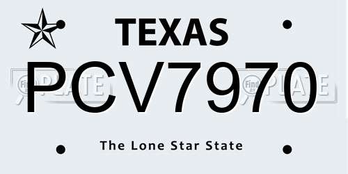 PCV7970 Texas License Plate