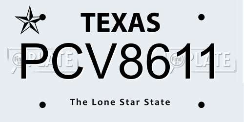 PCV8611 Texas License Plate