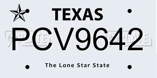 PCV9642 Texas License Plate