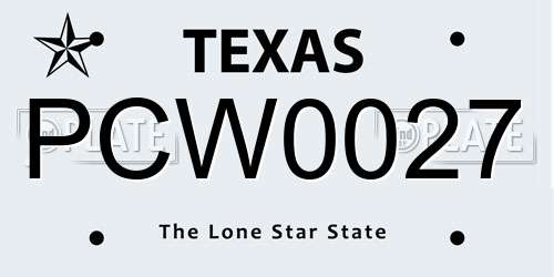 PCW0027 Texas License Plate