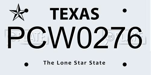 PCW0276 Texas License Plate