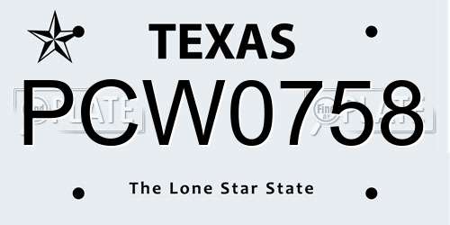 PCW0758 Texas License Plate