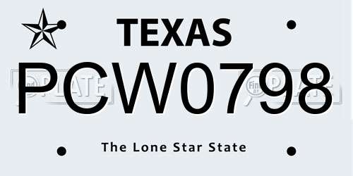 PCW0798 Texas License Plate