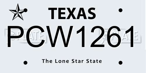 PCW1261 Texas License Plate