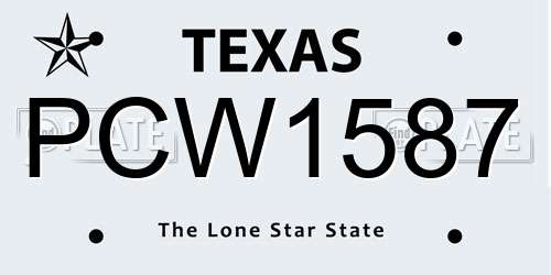 PCW1587 Texas License Plate