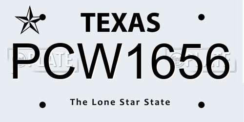 PCW1656 Texas License Plate