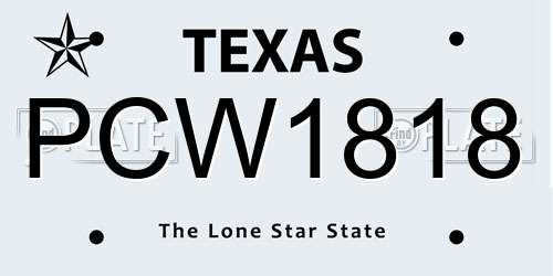 PCW1818 Texas License Plate