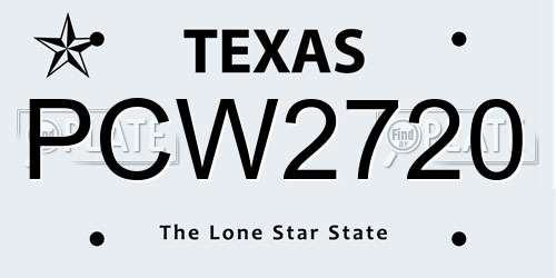 PCW2720 Texas License Plate