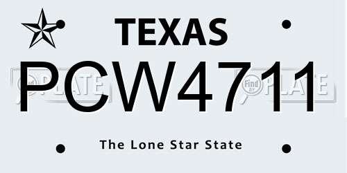PCW4711 Texas License Plate