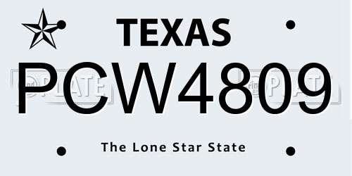 PCW4809 Texas License Plate
