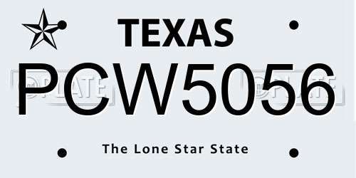 PCW5056 Texas License Plate