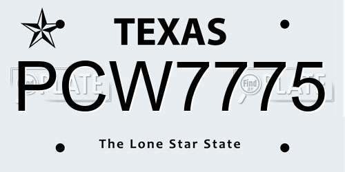 PCW7775 Texas License Plate