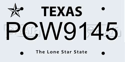 PCW9145 Texas License Plate