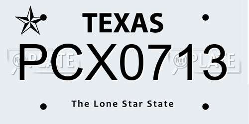 PCX0713 Texas License Plate
