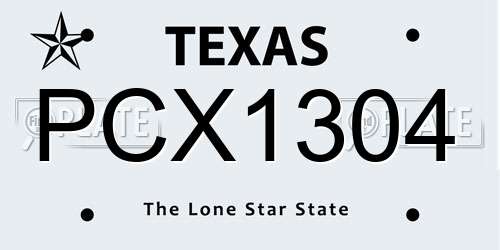 PCX1304 Texas License Plate