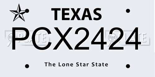 PCX2424 Texas License Plate