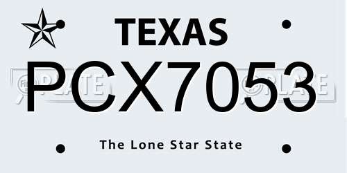 PCX7053 Texas License Plate