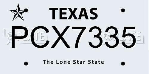 PCX7335 Texas License Plate