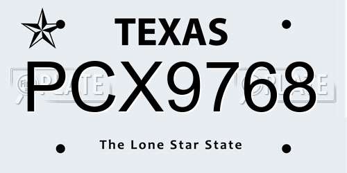 PCX9768 Texas License Plate