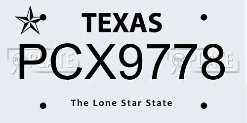 PCX9778 Texas License Plate