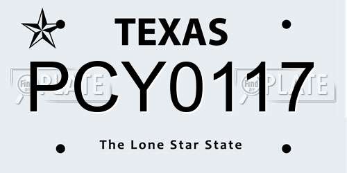 PCY0117 Texas License Plate