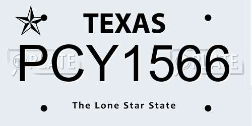 PCY1566 Texas License Plate