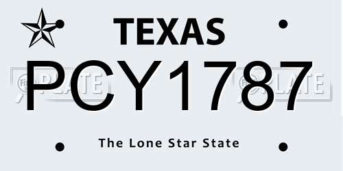 PCY1787 Texas License Plate
