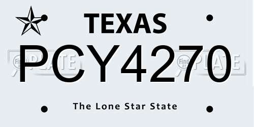 PCY4270 Texas License Plate