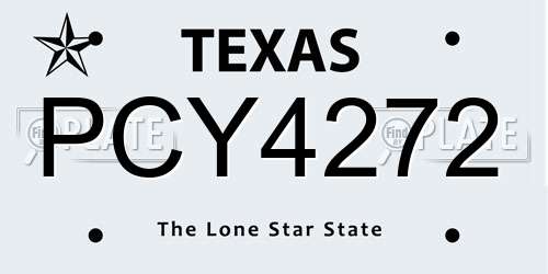 PCY4272 Texas License Plate