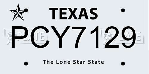PCY7129 Texas License Plate