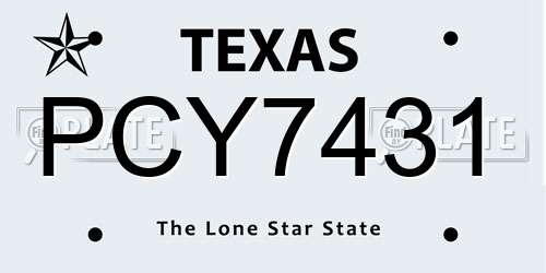 PCY7431 Texas License Plate