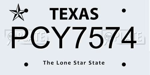 PCY7574 Texas License Plate