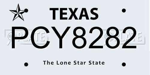 PCY8282 Texas License Plate