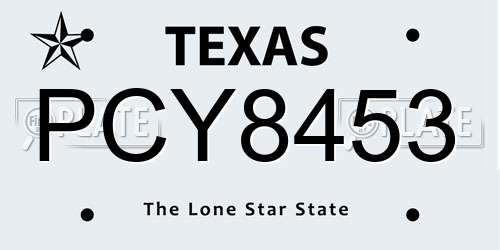 PCY8453 Texas License Plate