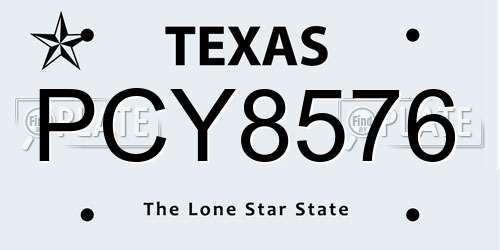 PCY8576 Texas License Plate