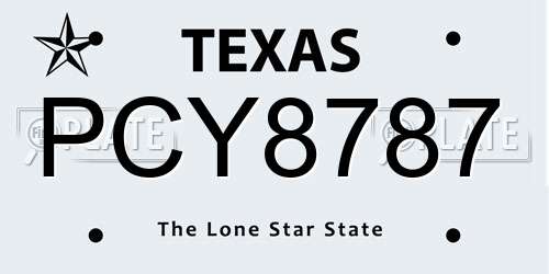 PCY8787 Texas License Plate